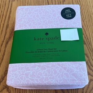 NIP Kate Spade Hearts Twin Sheet Set